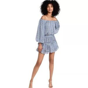 MISA LOS ANGELES Zonia Ruffle Off the Shoulder Blouson Dress‎ M